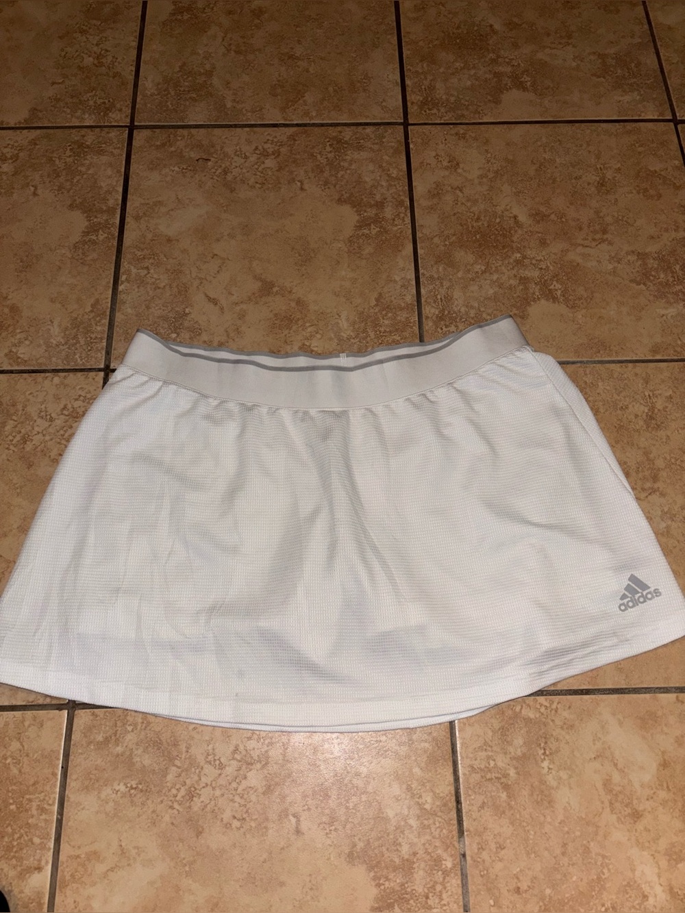 adidas White Circle Skater Tennis Skirt with Logo